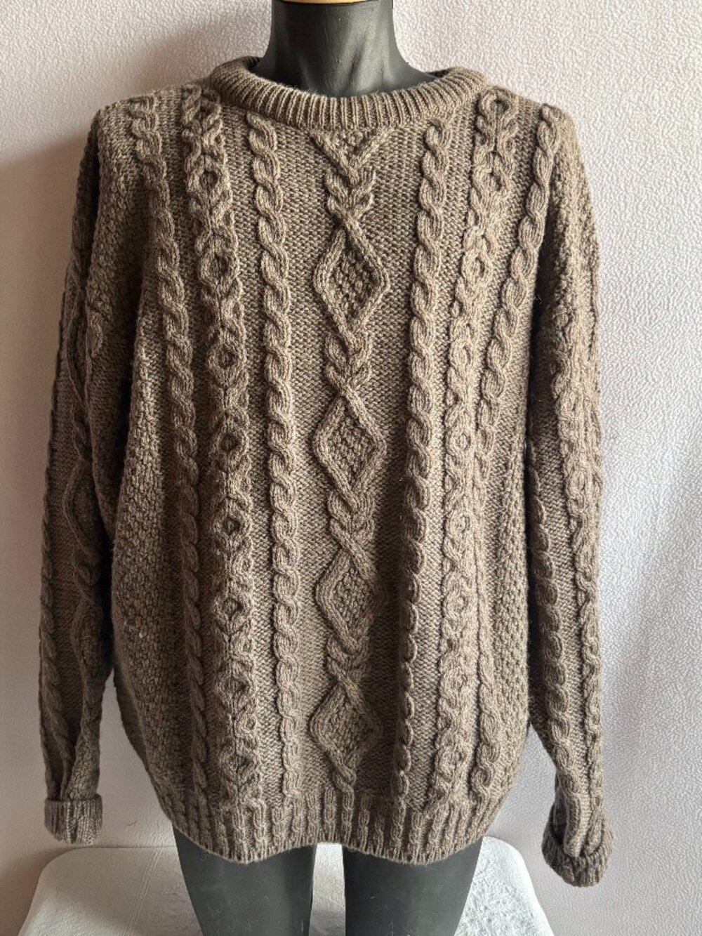 Classic Irish Wool Cable Knit Fisherman's Sweater